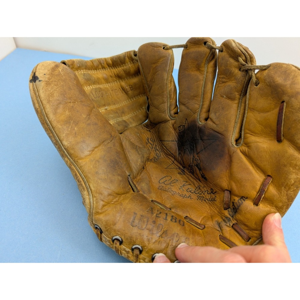 Vintage RHT Wilson Baseball Glove Al Kaline A2180 Grip-Tite Pocket Brown